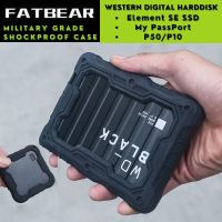 FATBEAR Rugged Shockpoof Armor Protective Case Cover for Western Digital WD P10 P50 Element SE SSD My Passport Mobile Hard Drive