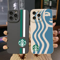 สำหรับ POCO X4 Pro M4 M3 Pro 5G X3 NFC GT F3 Simple สีขาวสีเขียวลาย Starbucks คุณภาพสูงกล้องเลนส์ป้องกันสแควร์ขอบเต็ม Len ป้องกันกรณี