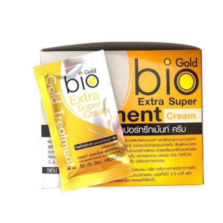 bio-gold-extra-super-treatment-cream-ค-สีทอง-รีมบำรุงเส้นผมโกลด์ไบโอเอ็กตร้า-1-กล่อง-มี-24-ซอง