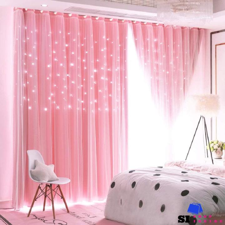 Unistar 2 Panels Stars Blackout Curtains for Bedroom Girls Kids