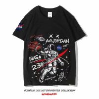 ใหม่ Unisex Nasa เสื้อยืดพิมพ์ลายนักบินอวกาศอเมริกันสวยงามเข้าได้กับทุกชุดเสื้อแขนสั้นนักเรียนแขนสั้นเสื้อเชิ้ตทรงโคร่งครึ่ง