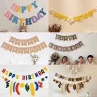 ins Happy Birthday Flag Banner Children Birthday Party Supplies Background Photo Prop Wall Decoration