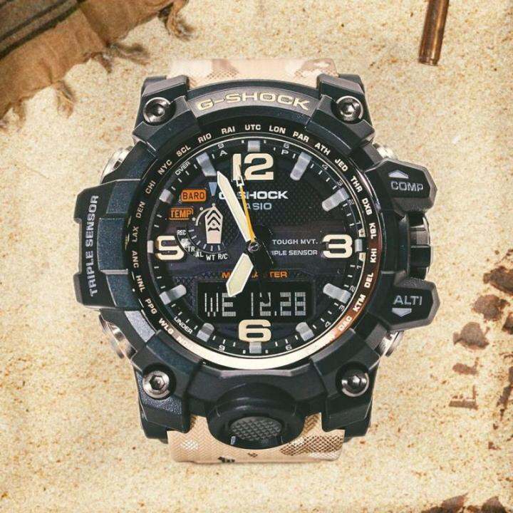 g-shock-gwg1000-mudmaster-ของแท้ผู้ชายกีฬานาฬิกาเซ็นเซอร์คู่เคลื่อนไหวกลางแจ้งกันกระแทกกันน้ำโคลนอัตโนมัติยกไฟรับประกันสี่ปี-gwg-1000dc-1a5