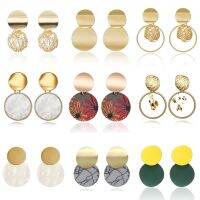 【YP】 Boho Round Print Big Stud Earrings Personality Pattern Earings Jewelry