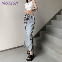 Molisa Fashion กระโปรง กระโปรงยีนส์ กระโปรงทรงเอ กระโปรงผู้หญิง สไตล์เกาหลี สําหรับผู้หญิง 2023 ใหม่ WSQ2390WIW 37Z230914