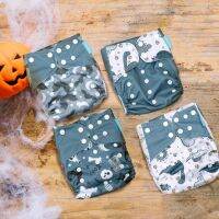 HappyFlute 4Pcs/Set Eco-friendly Washable Baby Pocket Cloth Diaper Halloween Waterproof Cover