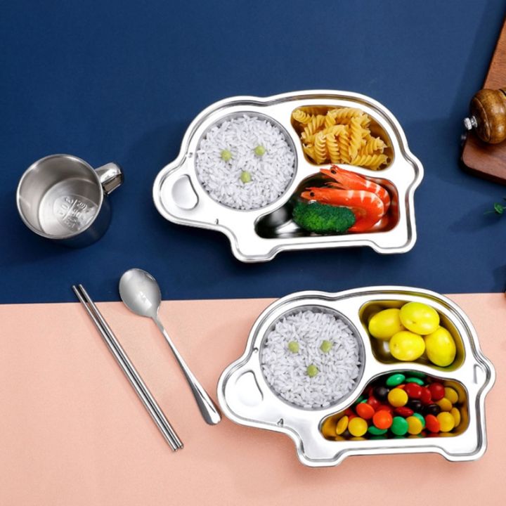 stainless-steel-divided-plate-cute-cartoon-dinner-tray-lunch-container-kid-toddlers-babies-serving-platter-for-school-wholesales