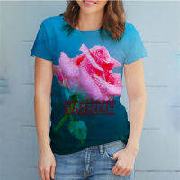 2023 newWomen T-Shirts Cute Flowers 3d Print Summer Girls Female T Shirt Fashion Blouses Camisetas