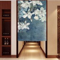 【YD】 Cotton Curtain Half Chinese Bedroom Decoration Partition