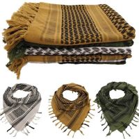 【YF】 Multifunction Plaid Desert Hijab Scarf Tassel Headband Muslim Arab Men Women Keffiyeh Outdoor Windproof Head Scarves