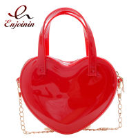 Jelly Pvc Heart Shaped Chain Shoulder Bag for Women Cute Small Purses and Handbags Girls Crossbody Bag Female Party Clutch Bag