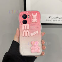 เคส LIFEBELLE สำหรับ Vivo Y16 Y22s Y02s Y17 Y12 Y15s Y53s Y50 Y21s Y20 Y72เคส Y12s แฟชั่น3D ความคิดสร้างสรรค์เคสโทรศัพท์โทนสีอ่อนหมีสาวน่ารักเคสคู่ซิลิโคนป้องกันฝาหลังสไตล์ Ins