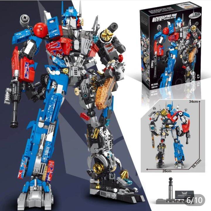 Hjfgf Compatible With Lego Bricks Transformers Optimus Prime Robot 