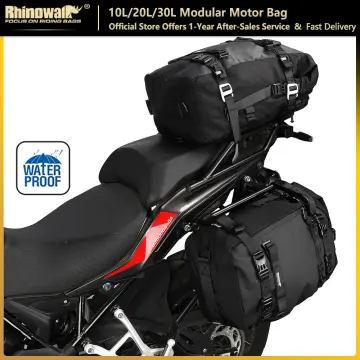 Rhinowalk Motor Pannier Bag 10/20/30L Multifunctional Waterproof Rear Rack  Trunk Motorcycle Seat Bag, Black 10L