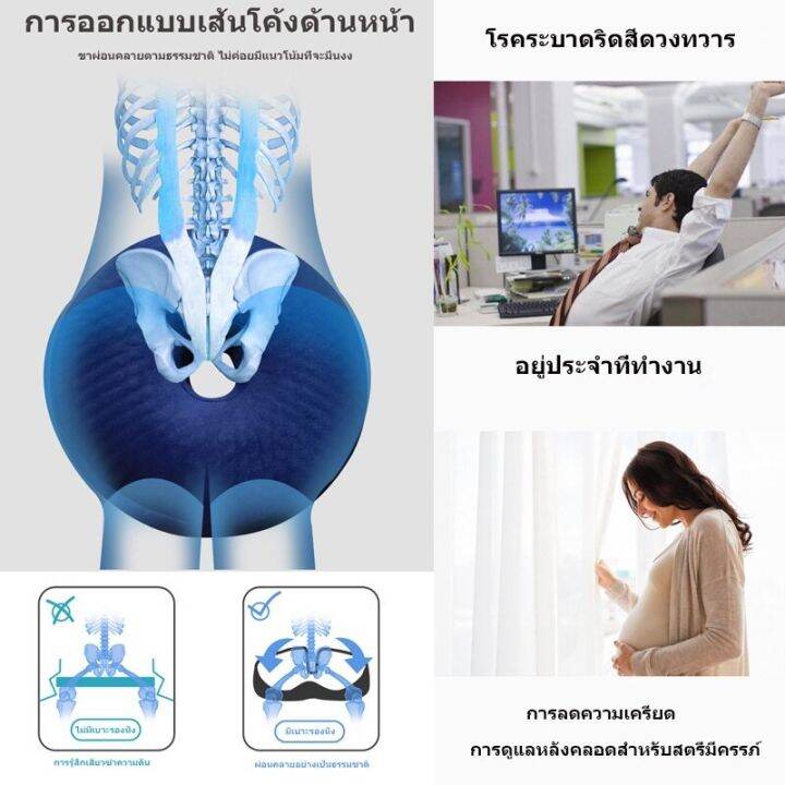 เบาะรองนั่ง-เบาะนั่ง-ทรงโดนัท-เบาะโดนัท-กันแผลกดทับ-พร้อมเจลเย็น-รองรับสรีระได้ดี-ทรงกลม-กันแผลกดทับ-เบาะเพื่อสุขภาพ-soft-donut-pillow-seat-cushion-with-cooling-gel