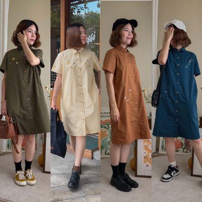 katji / พร้อมส่ง Shirt Dress ผ้าคอตตอล100