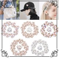 DFBBGHY 10PCS ที่เป็นประกาย คริสตัล เครื่องประดับหมวก ปุ่ม Rhinestone กระดุมมุก กิ๊บติดผมไข่มุก คลิปหนีบหมวก