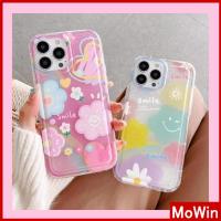 Mowin - เข้ากันได้สำหรับ เคสไอโฟน เคสไอโฟน11 สำหรับ iPhone 14 เคส อ่อนเคสใสถุงลมนิรภัยกันกระแทกป้องกันกล้องดอกไม้สีชมพูเข้ากันไ