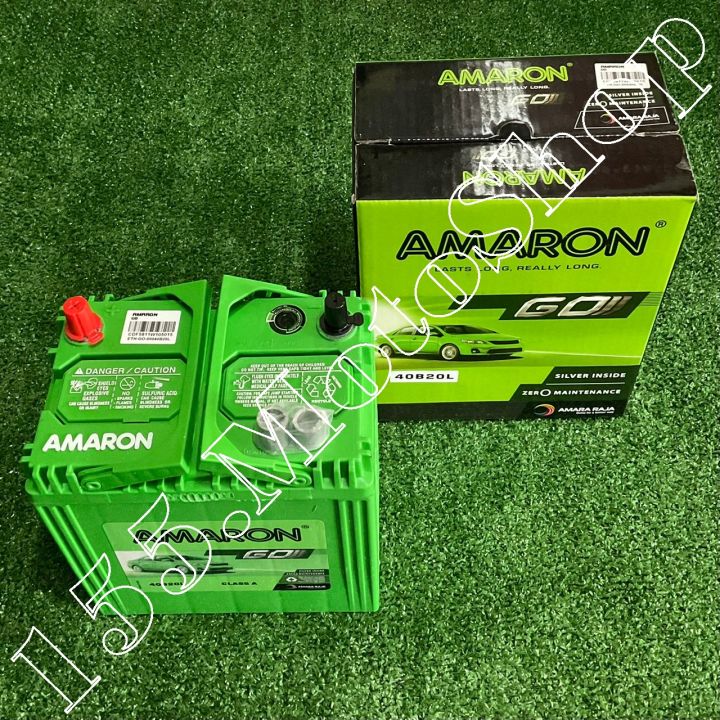 แบตเตอรี่-อมารอน-amaron-40b20l-รับประกันคุณภาพ-1-ปีเต็ม-สินค้าคุณภาพดีเยี่ยมโรงงานมาตรฐาน