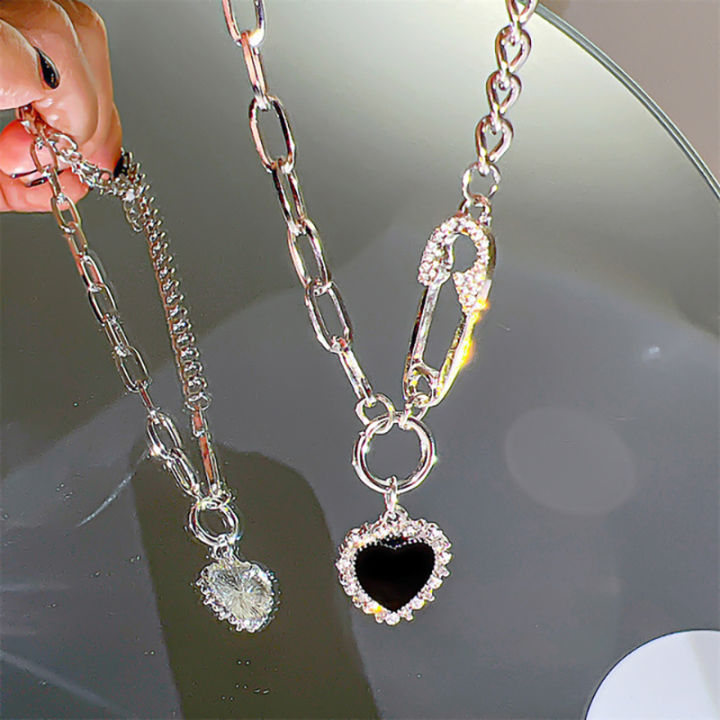 party-gifts-jewelry-shiny-necklace-trendy-necklace-fashion-necklace-kpop-necklace-crystal-heart-necklace