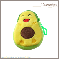 Carmelun Dompet Koin ผ้ากำมะหยี่นุ่มสำหรับผู้หญิง,กระเป๋าสตางค์ใส่เหรียญซิปลายอะโวคาโดน่ารัก1ชิ้น