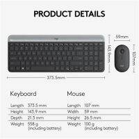 คอมโบเมาส์ Logitech MK470 2.4 Ghz เมาส์ DPI ออปติคอลคอมโบ1000เมาส์ Pele Mice Ghz สำหรับคอมพิวเตอร์แล็ปท็อปสำนักงาน