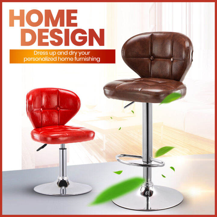 Bar Stools Adjustable Counter Height Chairs with Back Swivel