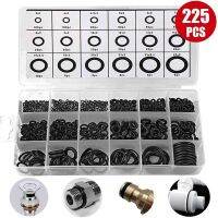 225pcs Black Rubber O Ring Assortment Washer Gasket Sealing O-Ring Kit 18 Sizes Dustproof Seal Accessories Chrome Trim Accessories