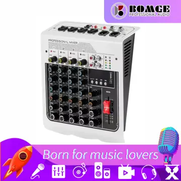 BOMGE 4 Channel DJ Bluetooth Audio Mini Mixer with Effects, USB, White