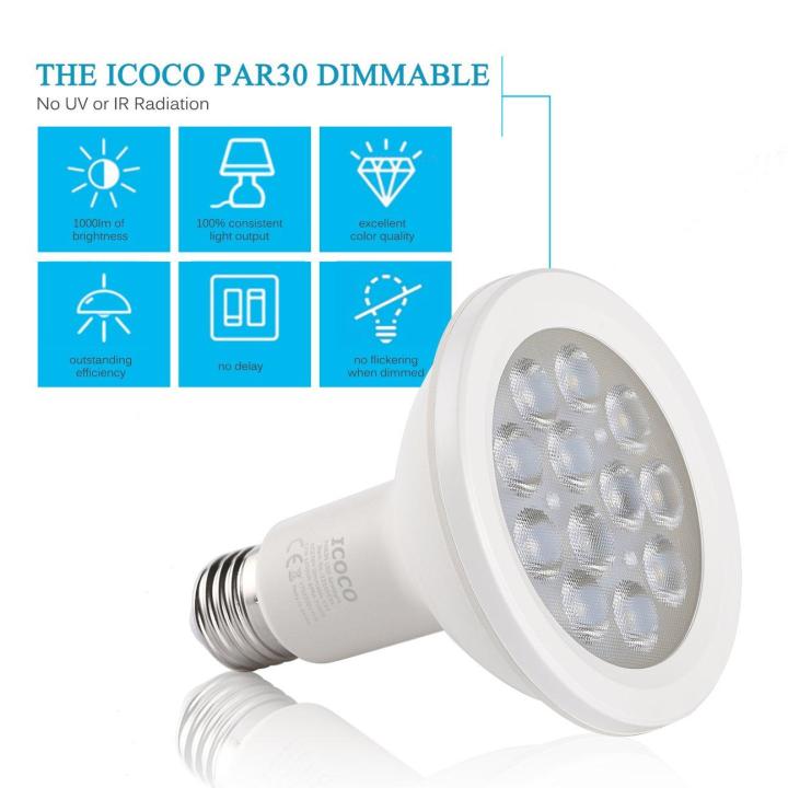 ผู้ขายที่ดีที่สุด-icoco-4pcs-par30-12led-12w-1000lm-3000k-warm-white-คอยาว-spotlight-หลอดไฟ