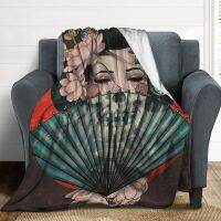 Ukiyoe Geisha Girl Blanket Bedding Throw Soft Cozy Flannel Plush Blanket All Size for Girl Adults Teens Bed Couch Sofa