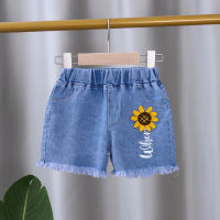 Baby Girls Shorts Jeans Kids Eastic Band Short Pant 2022 Summer 1 To 4 Yrs Childrens Cartoon Trousers Korean Style Clothing