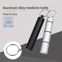 【YF】 1PC Portable Aluminum Survival Waterproof Pill Box Container Medicine Storage Case First-Aid Bottle With Key Ring Travel Kits