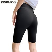 BIVIGAOS Summer Sharkskin Fabric Biker Shorts Womens Thin Black Cycling Shorts Slim Skinny Sport High Waist Fitness Shorts