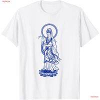 พระโพธิสัตว์ Blue Buddha Quan Yin Buddhism Asian Buddhist Gift T-Shirt เสื้อยืดผู้ชาย ลายการ์ตูนพิมพ์ลายเสื้อลายการ์ตูนผ