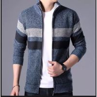 CODLiang Te Mens Zipper Knit Sweater Twes Nevi/Mens sweater/Mens Knit
