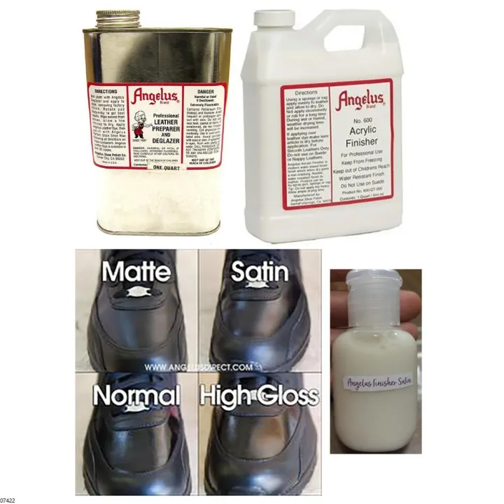 Angelus leather preparer acrylic finisher matte satin normal high gloss
