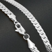 925 Sterling Silver Plated Chain Necklace for Women Men Never Fade Wateproof Fashion Stainless Steel Jewelry Gift Dropshiping Fashion Chain Necklaces