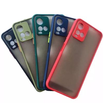 Case Vivo Y33T/Y21T/Y21/Y33S เคสมือถือ เคสกันกระแทก เคสกันรอยกล้อง เคสปุ่มสีผิวด้าน ขอบนิ่มหลังแข็ง ส่งจากไทย