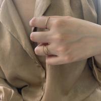 A.piece แหวนมินิมอล แหวนสไตล์เกาหลี [titanium with gold plated] winding ring