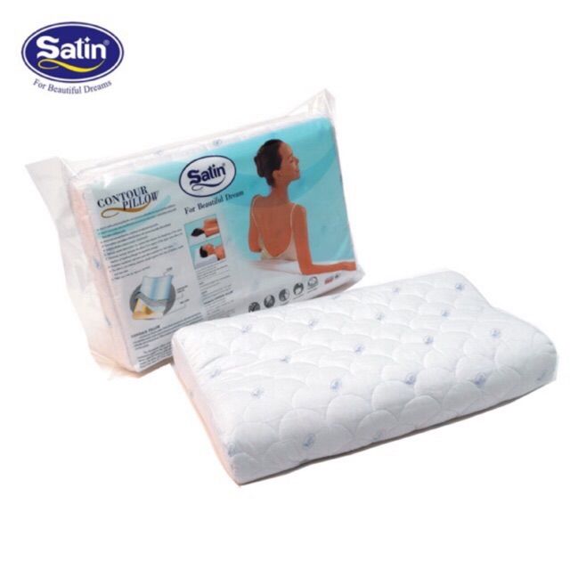 flash-sale-satin-ซาติน-คอนทัวร์-หมอนสุขภาพ-หมอน-หมอนหนุน-หมอน-คอนทัวร์-satin-contour-memory-foam-pillow