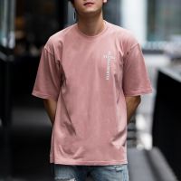 เสื้อยืดแขนสั้นคอกลม*สินค้าหมด* Oversized T-Shirt - VELIKA Cross Addicted (Light Salmon)Cotton 100%  [S-5XL]S-5XL