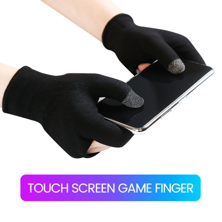 abaaba-ถุงมือถุงมือสำหรับเล่นเกมส์อ่อนไหวแบบเต็มนิ้ว-2ชิ้นถุงมือเล่นเกมป้องกันเหงื่อระบายอากาศได้ดี-penutup-tangan-เล่นเกมโทรศัพท์มือถือนิ้วสำหรับเกมหน้าจอสัมผัสหัวหน่าวถุงมือนิ้วจอยควบคุมเกม
