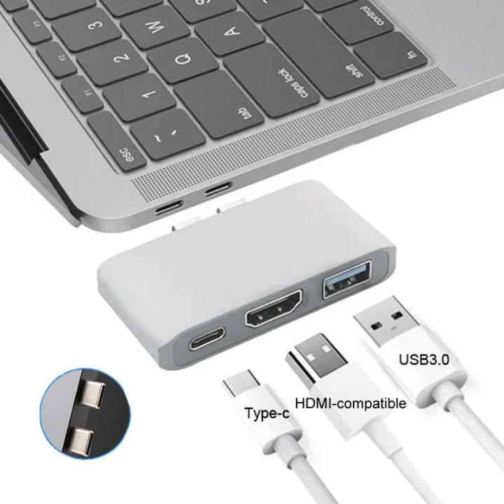 Mosible Usb C Hub Thunderbolt 3 Dock With Hdmi Compatible Rj45 1000m Adapter Tf Sd Reader Pd 30 7144