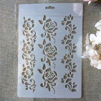 26cm Rose Flower DIY Layering Stencils Painting Scrapbook Coloring Embossing Album Decorative Paper Card Template Rulers  Stencils