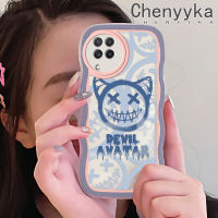 Chenyyyka เคส M22ลายการ์ตูนปลอกสำหรับ Samsung กาแลคซี A22 4G A22 5G แฟชั่นทันสมัยลวดลายคลื่นสีสันสดใสขอบเคสโทรศัพท์แบบใสซิลิโคนนิ่มเคสกันกระแทกเคสโปร่งใสป้องกันเลนส์กล้อง