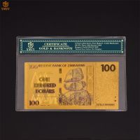 New Products Zimbabwe 100 US Dollars Colored Gold Banknotes Paper Money Notes Collection For Fun Gift