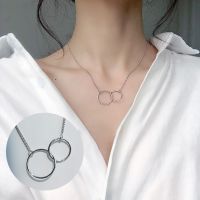 Korean Pearl Clover Circle Pendant &amp; Necklace Crystal Heart Women Jewelry