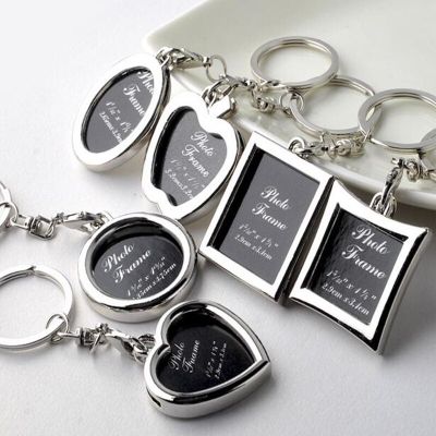 Creative stainless steel photo frame keychain men and women sex heart keychain ladies accessories pendant jewelry gifts Key Chains