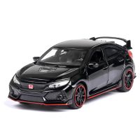 Xps อุปกรณ์ยานยนต์1/32อัลลอยหล่อรถโมเดลรถฮอนด้า Civic Type R ของเล่นดึงกลับโมเดลพร้อมเสียงเบา